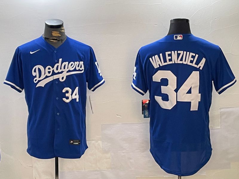 Men Los Angeles Dodgers #34 Valenzuela Blue Elite 2024 Nike MLB Jersey style 12162->los angeles dodgers->MLB Jersey